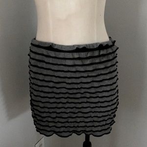Studio M Black Grey Ruffle Skirt